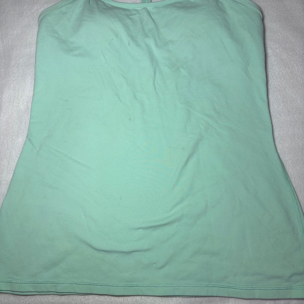 Lululemon Power Y Tank Luon Toothpaste Mint Green Size 12 Yoga Top - Picture 6 of 7